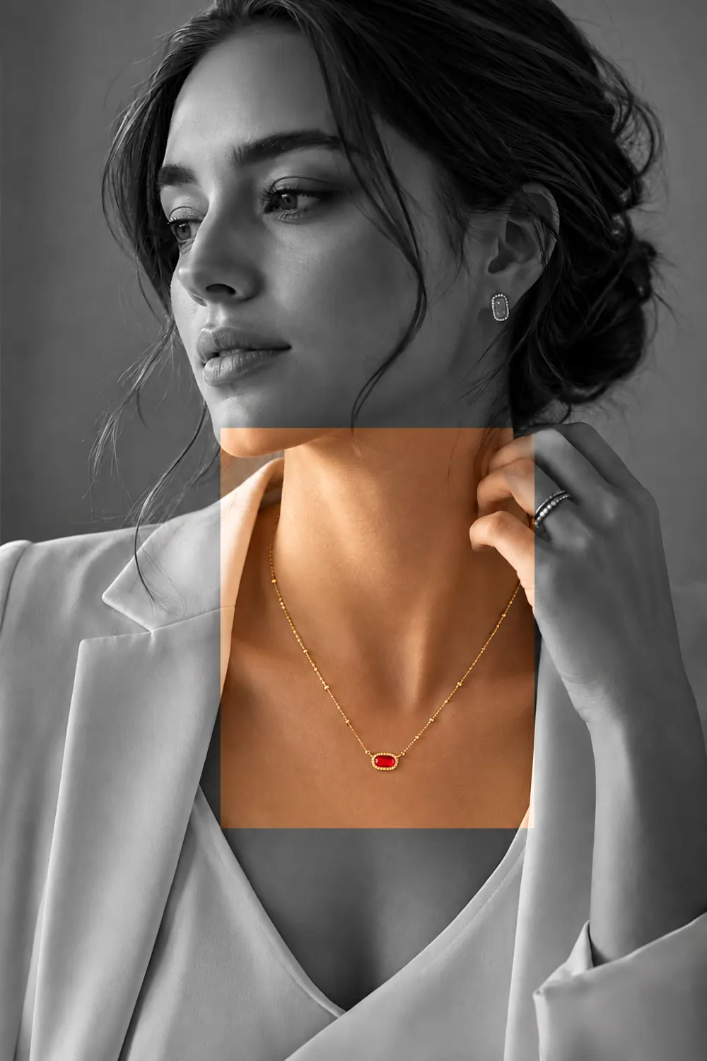 Padma Radiant Ruby Beaded Pendant