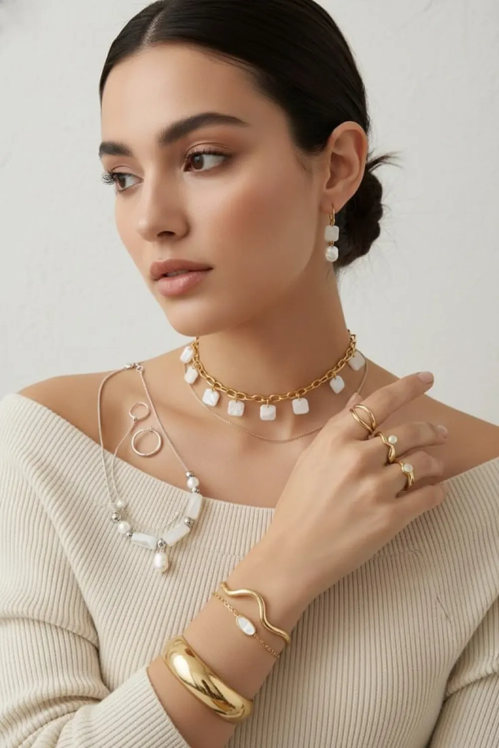 Aura Multi-Strand Heirlooms & Wave Cuff