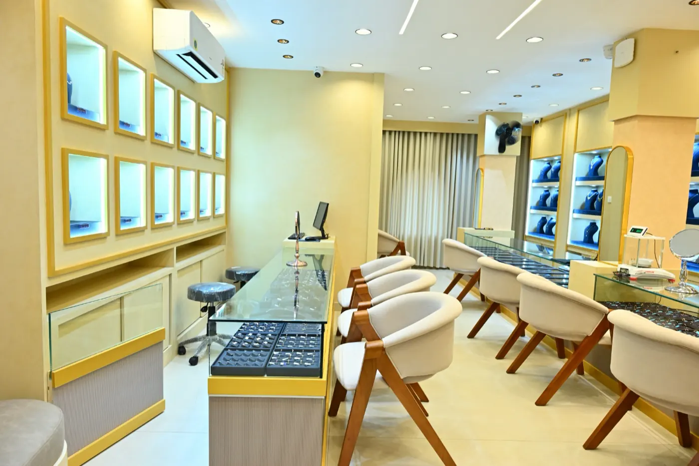 The renovated salon